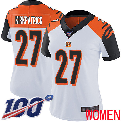 Cincinnati Bengals Limited White Women Dre Kirkpatrick Road Jersey NFL Footballl #27 100th Season Vapor Untouchable
